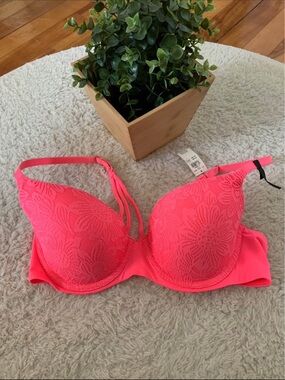 Aerie Pink Lace-Detail Push-Up Bra - Women Intimates